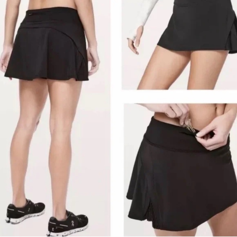 Lululemon Athletica Black Play off the Pleates Mini Skirt